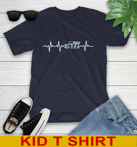 Utah Jazz NBA Basketball Heart Beat Shirt Youth T-Shirt 3 Utah Jazz NBA Basketball Heart Beat Shirt Youth T-Shirt - Image 3