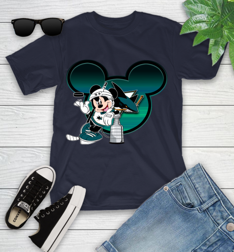 NHL San Jose Sharks Stanley Cup Mickey Mouse Disney Hockey T Shirt Youth T-Shirt 3