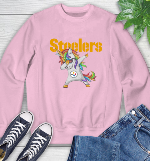 Pittsburgh Steelers NFL Football Funny Unicorn Dabbing Sports Sweatshirt 9