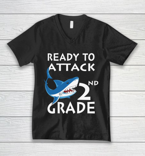 Back To School Shirt Ready to attack 2nd grade 1 V-Neck T-Shirt