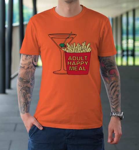 Adult Happy Meal Martini And Fries T-Shirt 2