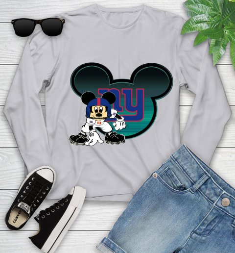 NFL New York Giants Mickey Mouse Disney Football T Shirt Youth Long Sleeve 5