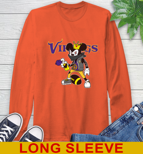Minnesota Vikings NFL Football Mickey Peace Sign Sports Long Sleeve T-Shirt 5