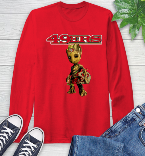 San Francisco 49ers NFL Football Groot Marvel Guardians Of The Galaxy Long Sleeve T-Shirt 10