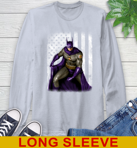Los Angeles Lakers NBA Basketball Batman DC American Flag Shirt Long Sleeve T-Shirt 6