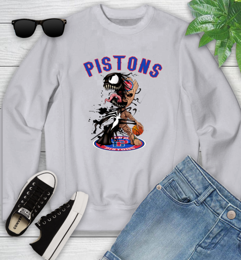 NBA Detroit Pistons Basketball Venom Groot Guardians Of The Galaxy Youth Sweatshirt 4