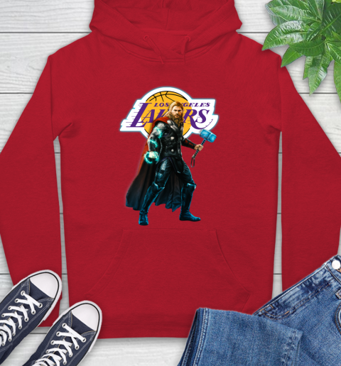 NBA Thor Avengers Endgame Basketball Los Angeles Lakers Hoodie 10