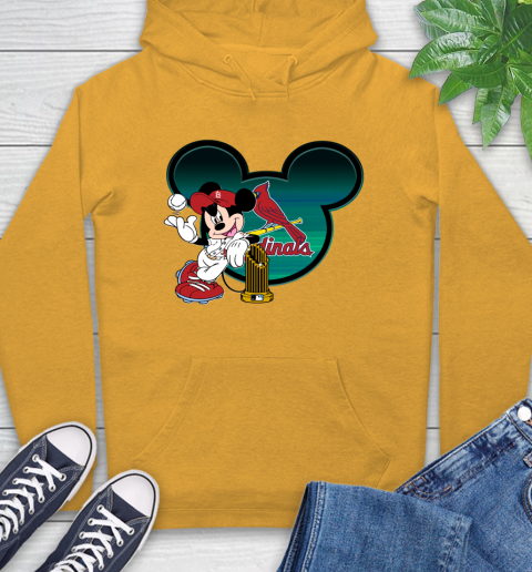 MLB St.Louis Cardinals The Commissioner's Trophy Mickey Mouse Disney Hoodie 3