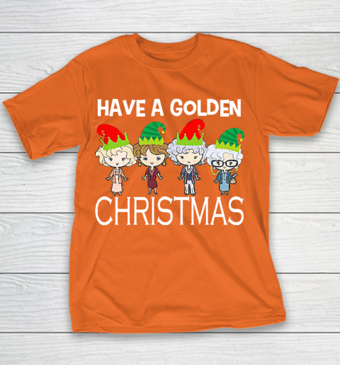 Golden Girls Lovers Gift T shirt Have A Golden Christmas Vintage Youth T-Shirt 4