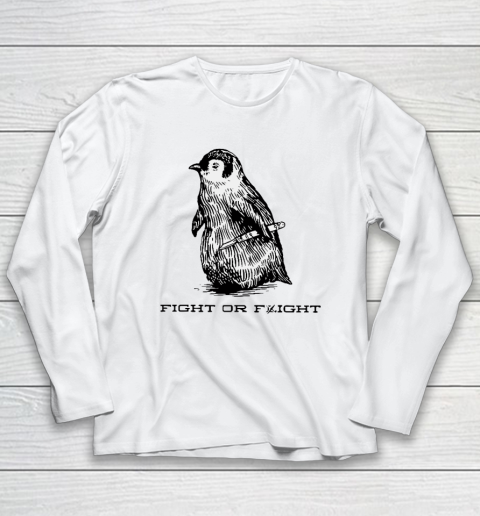 Fight Or Flight Funny Penguin Pun Long Sleeve T-Shirt