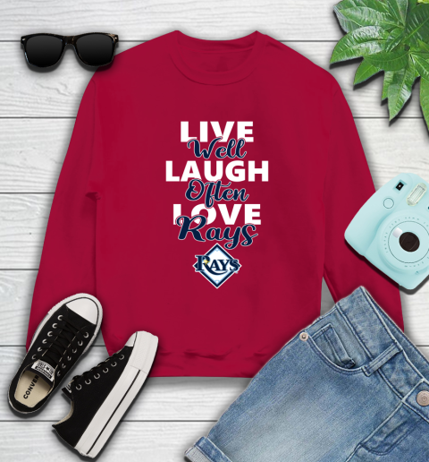 MLB Baseball Tampa Bay Rays Live Well Laugh Often Love Shirt Sweatshirt 8