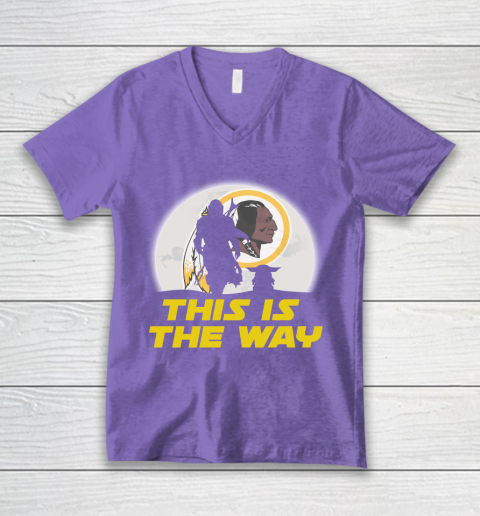 Washington Redskins NFL Football Star Wars Yoda And Mandalorian This Is The Way V-Neck T-Shirt 8