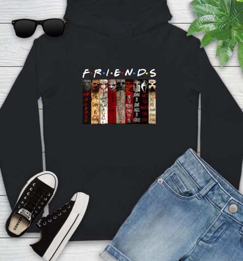 Friends Halloween Horror Characters Signatures Youth Hoodie