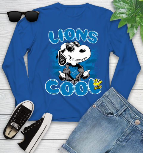 NFL Football Detroit Lions Cool Snoopy Shirt Youth Long Sleeve 9