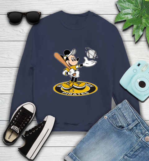 MLB Baseball Pittsburgh Pirates Cheerful Mickey Disney Shirt Sweatshirt 3