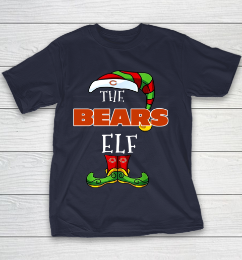 Chicago Bears Christmas ELF Funny NFL Youth T-Shirt 2