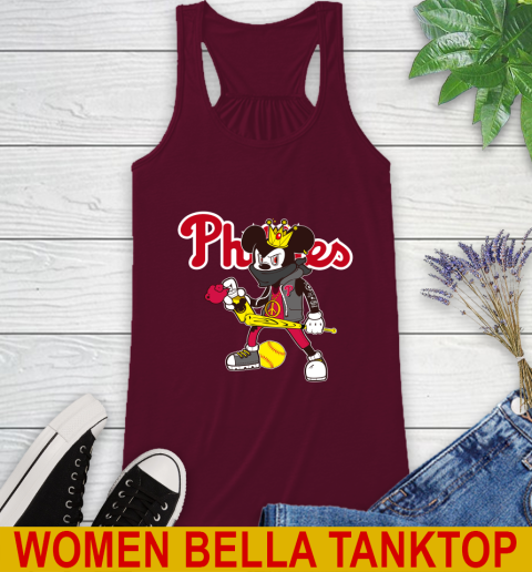 Philadelphia Phillies MLB Baseball Mickey Peace Sign Sports Racerback Tank 3