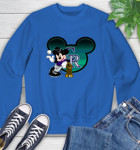 MLB Colorado Rockies The Commissioner's Trophy Mickey Mouse Disney Sweatshirt 8
