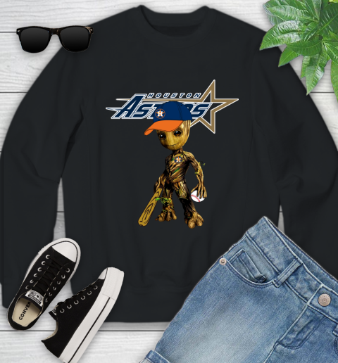 MLB Houston Astros Groot Guardians Of The Galaxy Baseball Youth Sweatshirt 2