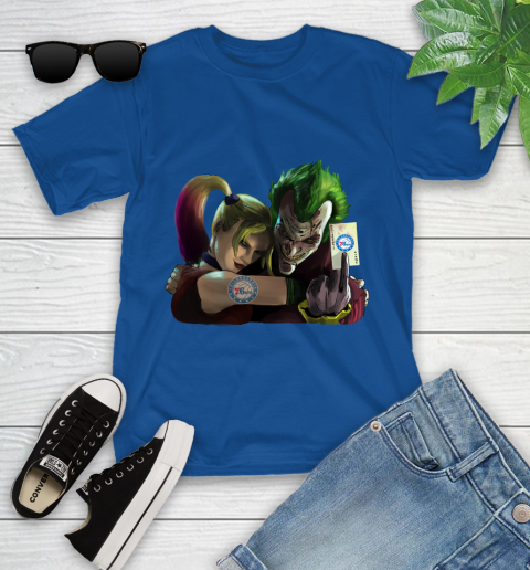 Philadelphia 76ers NBA Basketball Joker Harley Quinn Suicide Squad Youth T-Shirt - Image 10
