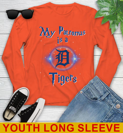 MLB Baseball Harry Potter My Patronus Is A Detroit Tigers Youth Long Sleeve 3