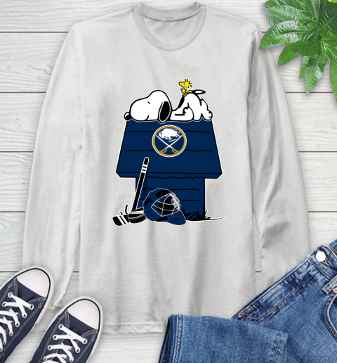 Buffalo Sabres NHL Hockey Snoopy Woodstock The Peanuts Movie Long Sleeve T-Shirt