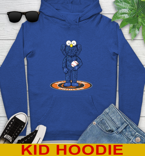MLB Baseball Baltimore Orioles Kaws Bff Blue Figure Shirt Youth Hoodie 10