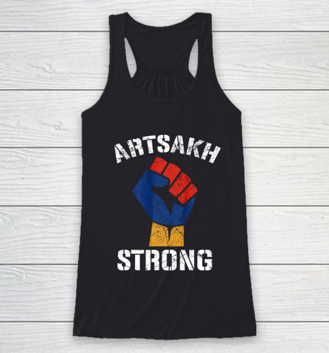 Distressed Artsakh Strong Artsakh is Armenia Armenian Flag Racerback Tank