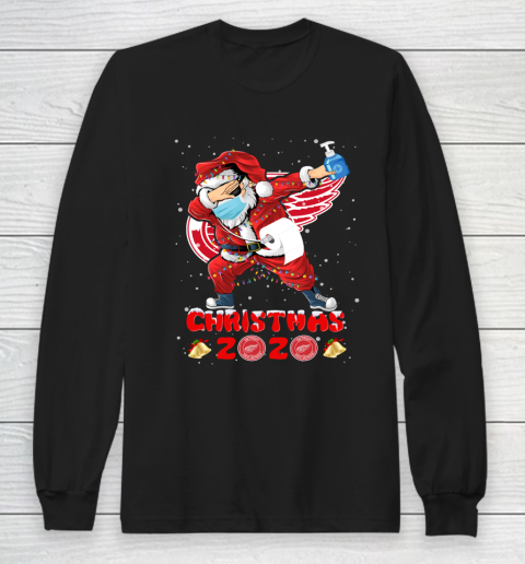 Detroit Red Wings Funny Santa Claus Dabbing Christmas 2020 NHL Long Sleeve T-Shirt