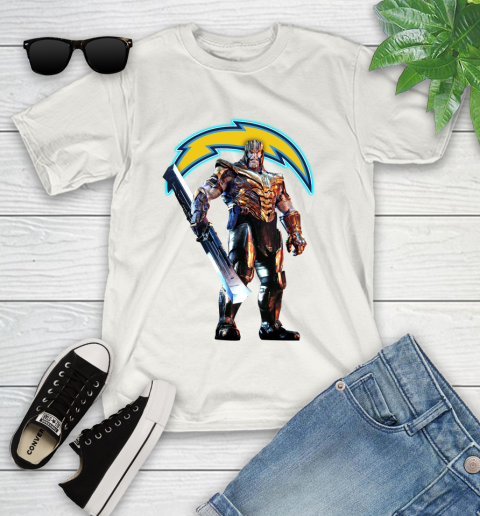 NFL Thanos Gauntlet Avengers Endgame Football San Diego Chargers Youth T-Shirt