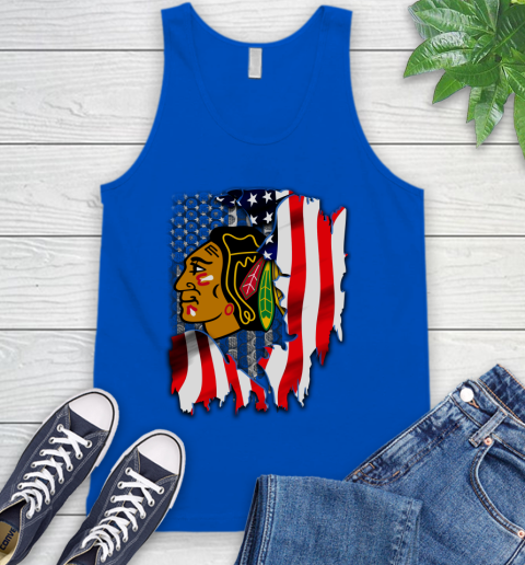 Chicago Blackhawks NHL Hockey American Flag Tank Top 4