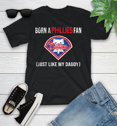 MLB Baseball Philadelphia Phillies Loyal Fan Just Like My Daddy Shirt Youth T-Shirt