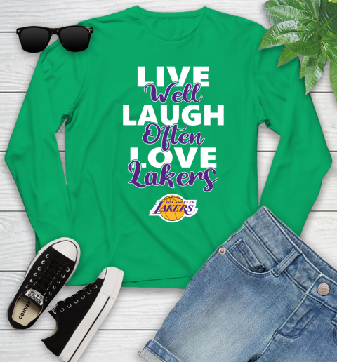 NBA Basketball Los Angeles Lakers Live Well Laugh Often Love Shirt Youth Long Sleeve 6