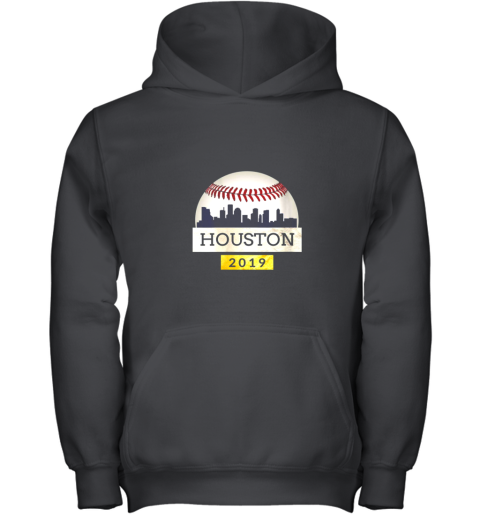 Houston Baseball Shirt 2019 Astro Skyline on Giant Ball Youth Hoodie