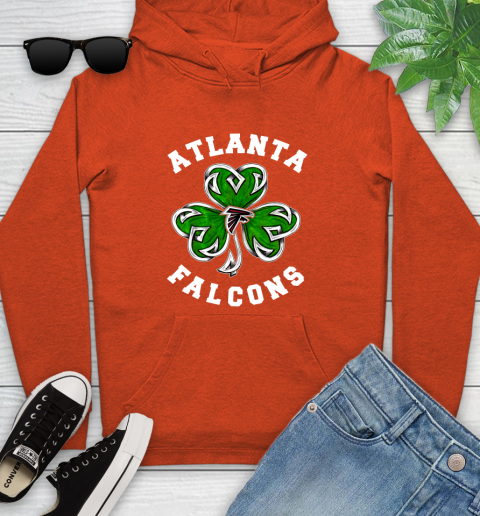 NFL Atlanta Falcons Three Leaf Clover St Patrick's Day Football Sports Youth Hoodie 4