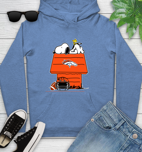 Denver Broncos NFL Football Snoopy Woodstock The Peanuts Movie Youth Hoodie 12