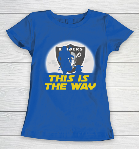 Oakland Raiders NFL Football Star Wars Yoda And Mandalorian This Is The Way Women's T-Shirt 8
