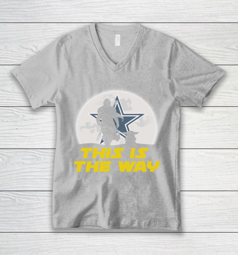 Dallas Cowboys NFL Football Star Wars Yoda And Mandalorian This Is The Way V-Neck T-Shirt 3