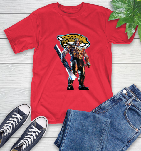 NFL Thanos Gauntlet Avengers Endgame Football Jacksonville Jaguars T-Shirt 10