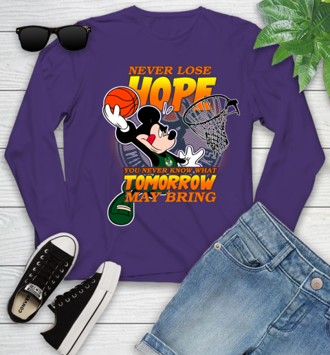 Milwaukee Bucks NBA Basketball Mickey Disney Never Lose Hope Youth Long Sleeve 4