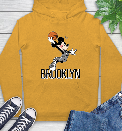 NBA Basketball Brooklyn Nets Cheerful Mickey Mouse Shirt Hoodie 3