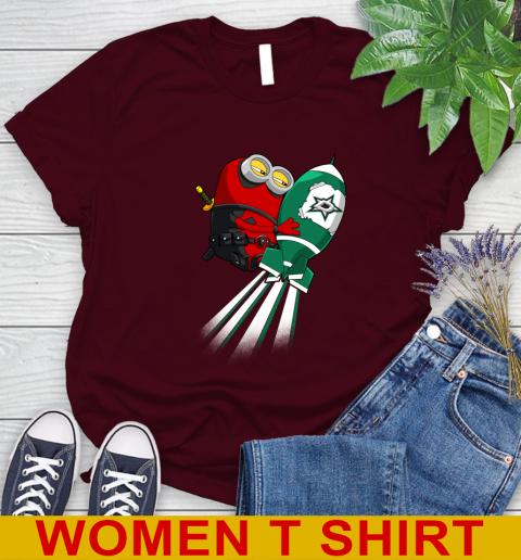 NHL Hockey Dallas Stars Deadpool Minion Marvel Shirt Women's T-Shirt 6