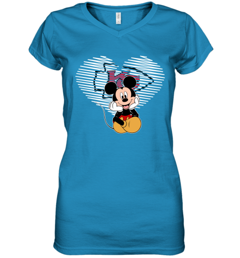 NFL Kansas City Chiefs The Heart Mickey Mouse Disney Football T Shirt TB1YvV4RQEm women v neck t shirt 39 95 151514 front sapphire