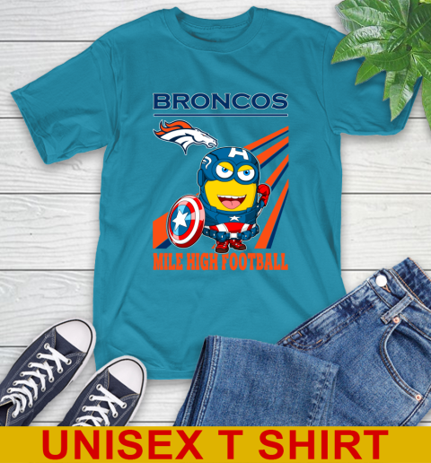 NFL Football Denver Broncos Captain America Marvel Avengers Minion Shirt T-Shirt - Image 10