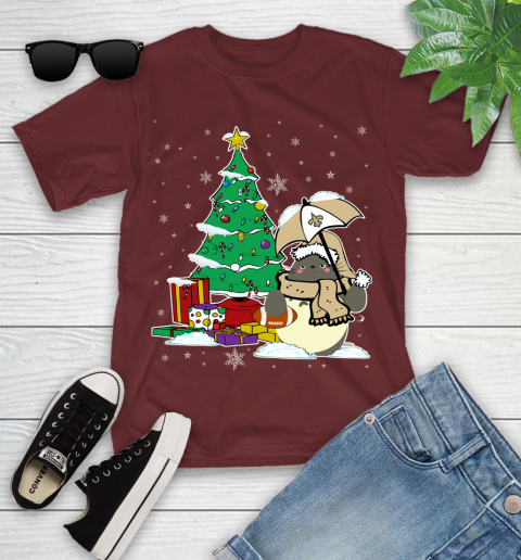 New Orleans Saints NFL Football Cute Tonari No Totoro Christmas Sports Youth T-Shirt 14