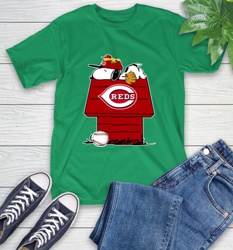 MLB Cincinnati Reds Snoopy Woodstock The Peanuts Movie Baseball T Shirt T-Shirt 7
