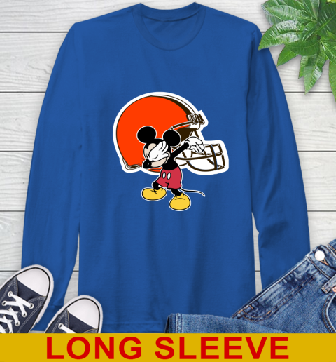 Cleveland Browns NFL Football Dabbing Mickey Disney Sports Long Sleeve T-Shirt 9