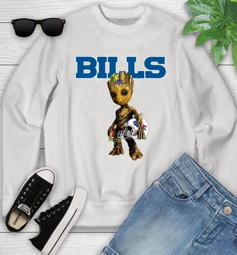 Buffalo Bills NFL Football Groot Marvel Guardians Of The Galaxy Youth Sweatshirt