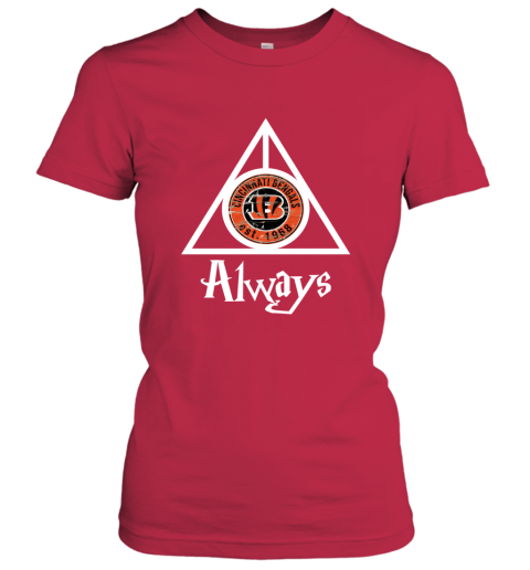 Always Love The Cincinnati Bengals x Harry Potter Mashup NFL qhpz always love the cincinnati bengals x harry potter ladies t shirt 20 front red