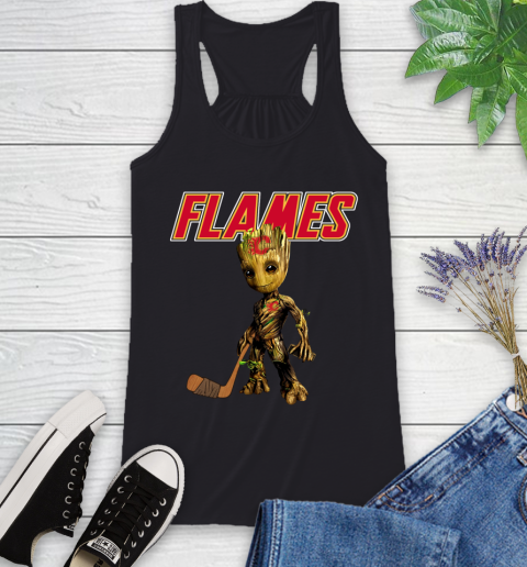 Calgary Flames NHL Hockey Groot Marvel Guardians Of The Galaxy Racerback Tank 2